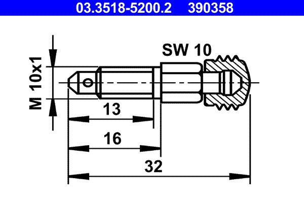 ODPOWIETRZNIK HAMULCOWY 10X32 M10X1