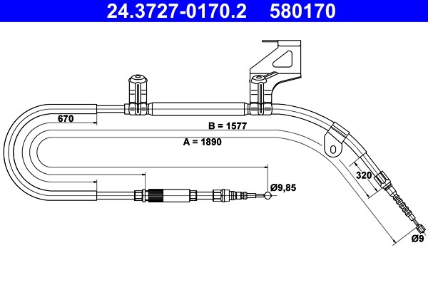 LINKA HAMULCA RĘCZNEGO VW TYŁ PASSAT 96-05 PR