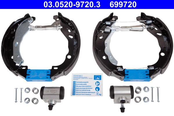 ZESTAW SZCZĘK HAMULCOWY CITROEN C-ELYSSE/C3/C4 12- KOMPLET Z CYLINDERKAMI
