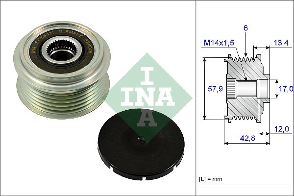 KOŁO PASOWE ALTERNATORA TOYOTA AURIS, COROLLA 1.4D 01.07-