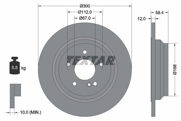 TARCZA HAMULCOWA DB TYŁ W221 320CDI-500B 300X12