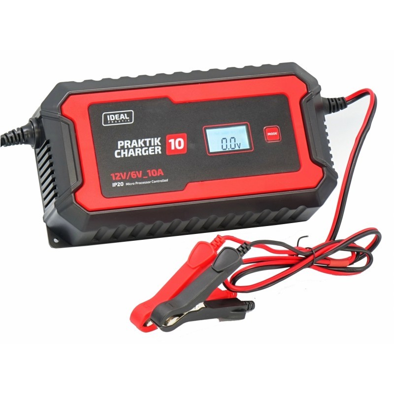 PROSTOWNIK SAMOCHODOWY PRAKTIK CHARGER 10 LCD, 6V 12V, 2A/2-10A